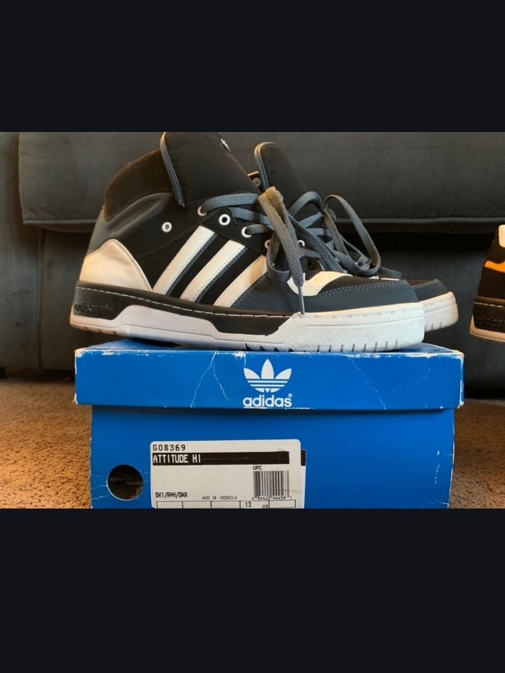 Adidas Attitude Hi High-Top Sneakers - Black & White